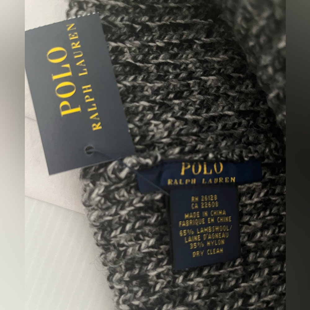 Polo Ralph Lauren Lambswool Blend Heather Full Fashion Rib Knit Winter Hat - Picture 8 of 9